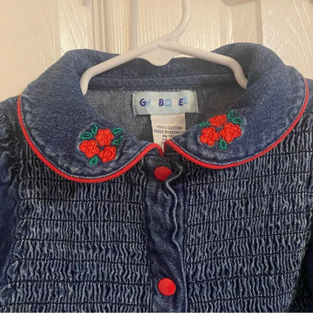 Vintage Gymboree Smocked Denim Dress